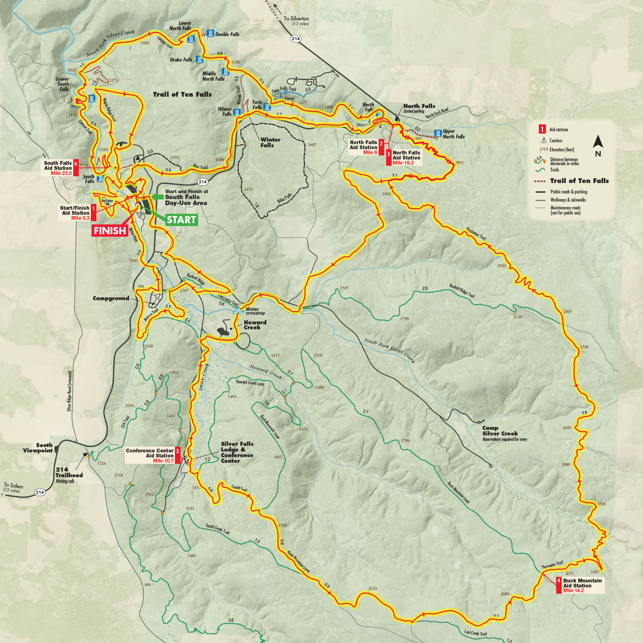 Silver Falls Trail Runs Courses Marathon Map